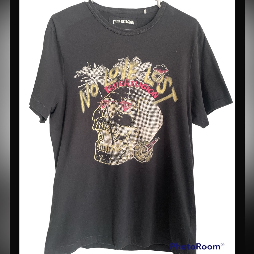 💀 Mens Skull True Religion Tee “No Love Lost” - Picture 1 of 3